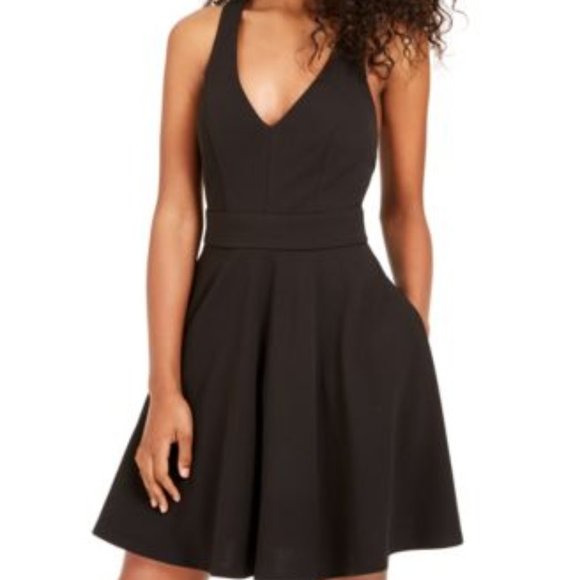 City Studio Dresses & Skirts - City Studios Juniors Bow-Back Fit Flare Black